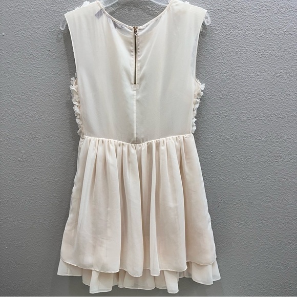 Ted Baker Dress Size 2 Off White Hearts Mini Sleeveless Formal Fit Flare Wedding - Picture 2 of 8